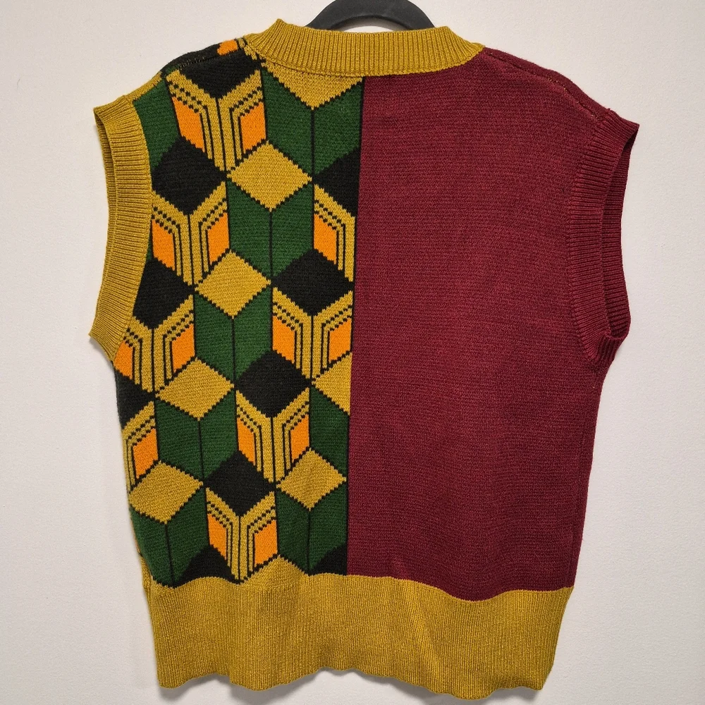Steady Hands Giyu Tomioka Demon Slayer Sweater Vest Unisex Geometric Size S/M - Picture 8 of 13